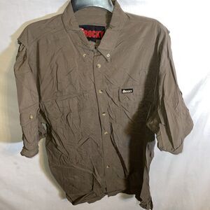Rocky Men’s Work Shirt Size 2XL Brown Nylon Outdoors Hiking Workwear